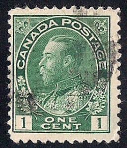 Canada #104 1 cent King George 5, Green Stamp used F