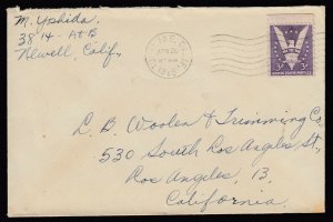 US 1945 Japanese Newell Calif Interment Camp cover - 3c Win the War