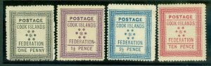 SG 1-4 Cook Islands 1882. 1d to 10d set of 4. Fine mounted mint CAT £250.