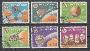 Ecuador, Scott cat. 748-748 E. I.T.U. Centenary issue. Canceled.