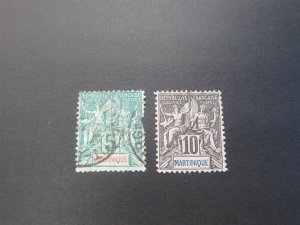 French Martinique 1892 Sc 36,38 FU