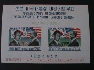 ​KOREA-1966 SC# 545a VISIT OF PRESIDENT LYNDO0N B. JOHNSON MNH IMPERF S/S VF