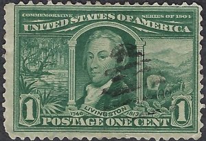 United States #323 1¢ Louisiana Purchase Exposition (1904). Green. Used.