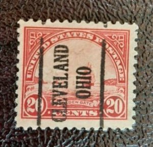 US Scott # 567; used 20c Golden Gate Bridge,  1923; F/VF centering