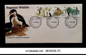 AUSTRALIAN ANTARCTIC TERRITORY 1983 LOCAL WILDLIFE /ANIMALS 5V STRIP FDC