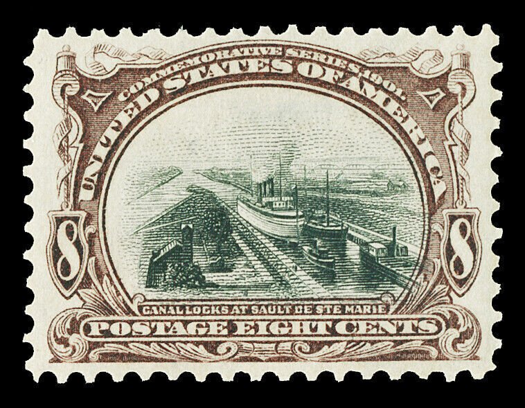 Scott 298 1901 8c Brown Violet & Black Pan-American Issue Mint VF OG LH Cat $90