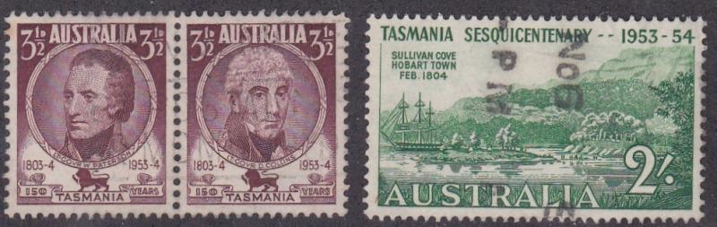 Australia # 263-265, Settlement of Tasmania, Used, 1/2 Cat