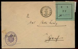 Germany 1915 WWI Stuttgart POW Camp Unusual ES FFA Label Switzerland Red C 93000