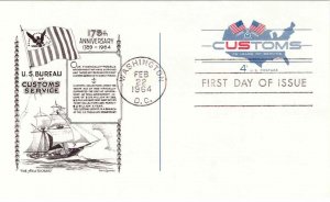 USA 1964 FDC Sc UX50 Postcard Aristocrat Cachet Customs Service United States