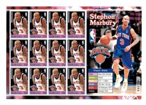 Grenada 2004 - NBA New York Knicks - Stephon Marbury - Sheet of 12 Stamps - MNH