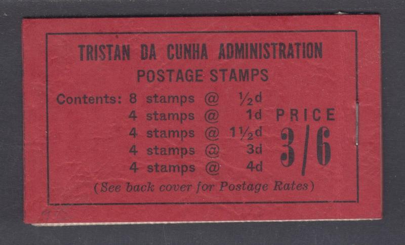 Tristan da Cunha SG SB2 unexploded 1958 Booklet, F-VF