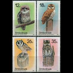 ZIMBABWE 1987 - Scott# 542-5 Local Owls Set of 4 NH