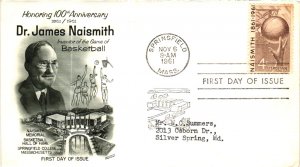 1189 James Naismith Basketball - Fleetwood Cachet
