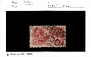 Great Britain, Postage Stamp, #180 Used, 1919 King George (AI)