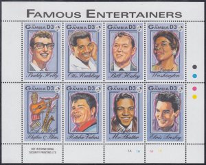 GAMBIA Sc# 1396a-h CPL MNH  S/S of 8 DIFFERENT ENTERTAINERS