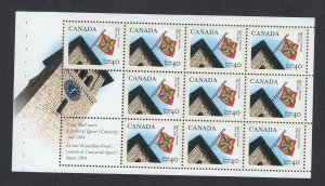 Canada #1338a  (1991 Queens University booklet pane of 10) VFMNH CV $10.00