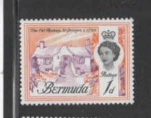 BERMUDA #175 1962 1p QEII & OLD RECTORY MINT VF NH O.G aa