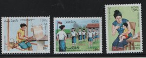 LAOS, 1265-1267, MNH, 1996, INTL. WOMAN'S DAY