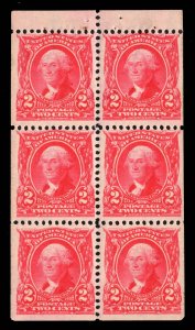 US STAMPS # 301c MINT OG H BOOKLET PANE $500 LOT #32264-2