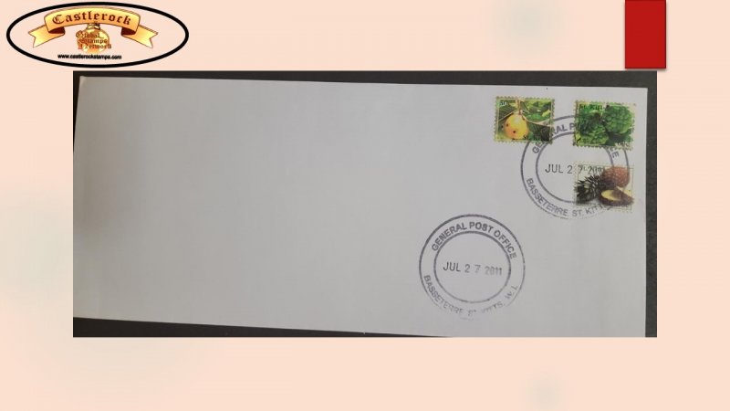 O) 2011 ST KITTS, FRUITS, FOOD, POST OFFICE, FDC XF