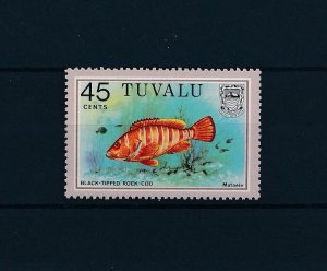 [48044] Tuvalu 1981 Marine life fish Black tipped rock cod  MNH