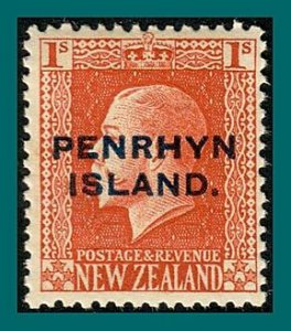 Penrhyn Island 1917 King George V Overprint, p 14.5, 1s MNH #24,SG27a