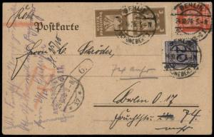 Germany 1924 Weimar Berlin Rohrpost Pneumatic Mail Cover 82919