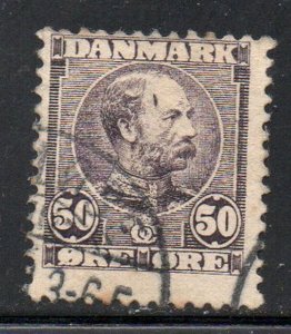 Denmark Sc 68 1905 50 ore Christian IX dull violet stamp used