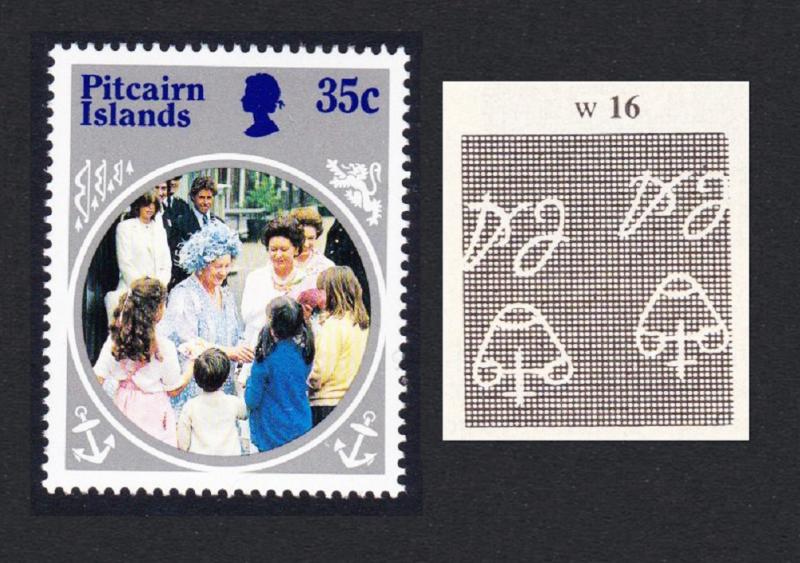 Pitcairn Queen Mother 1v 35c Inverted Watermark SG#269w SC#254a