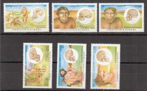 CUBA Sc# 3877-3882  PREHISTORIC MAN Cavemen CPL SET of 6 1997  MNH