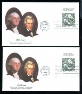 US 2592 pair with tabs $5 Washington & Jackson UA qty. 2 Fleetwood cachet FDC