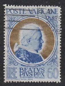 Vatican # 147, Pope Pius X, Used, 1/3 Cat.