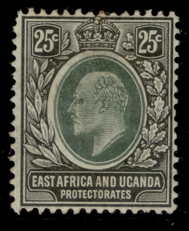 EAST AFRICA and UGANDA EDVII SG40, 25c grey-green and black, M MINT. Cat £22.