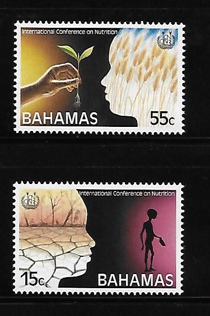 Bahamas 1992 Int'l conference on nutrition Sc 760-761 MNH A1778