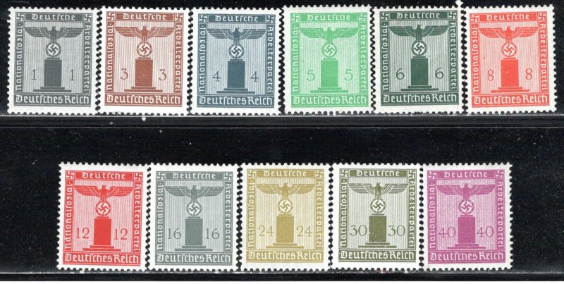 Germany Reich Scott # S1 - S11, mint nh, cpl set