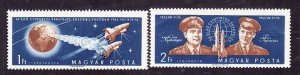 Hungary-Sc#C219-20-unused NH airmail set-Space-Vostoks 3 & 4-1962-