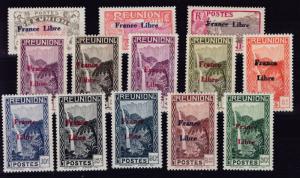 French Reunion 1943 Complete Set in VF/Mint(*) Condition