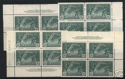 Canada #272 VF Mint Match Set Of Plate Blocks