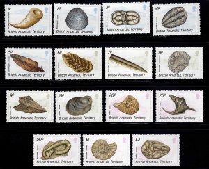 British Antarctic Territory (BAT) Scott 153-167 MNH** Fossil set