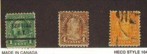 #581-585-591 Used Nice centering Perf 10 1923-26 Series look
