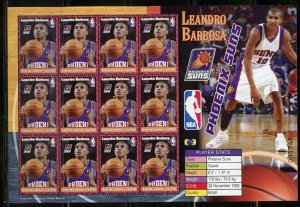 SIERRA LEONE LEANDRO BARBOSA  BASKETBALL  SHEET  OF TWELVE  MINT NH