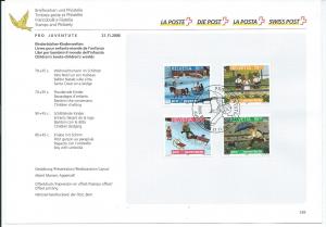 Switzerland B652-5 2000 Pro Juven PTT Collection Sheet