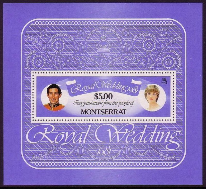 Montserrat Charles and Diana Royal Wedding MS 1981 MNH SG#MS516 MI#Block 24