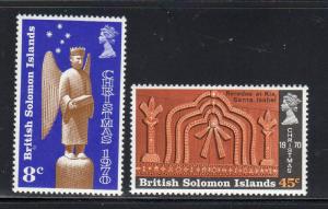 SOLOMON ISLANDS #212-213  1970  CHRISTMAS  MINT VF NH O.G