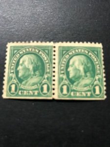 SCOTT #552 - 1 c - FRANKLIN - MNH - 1923 - LinePair