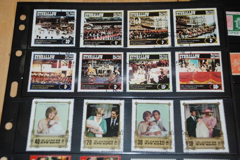 ROYALTY STAMPS COLLECTION, QUEEN ELIZABETH II, DIANA, CHARLES