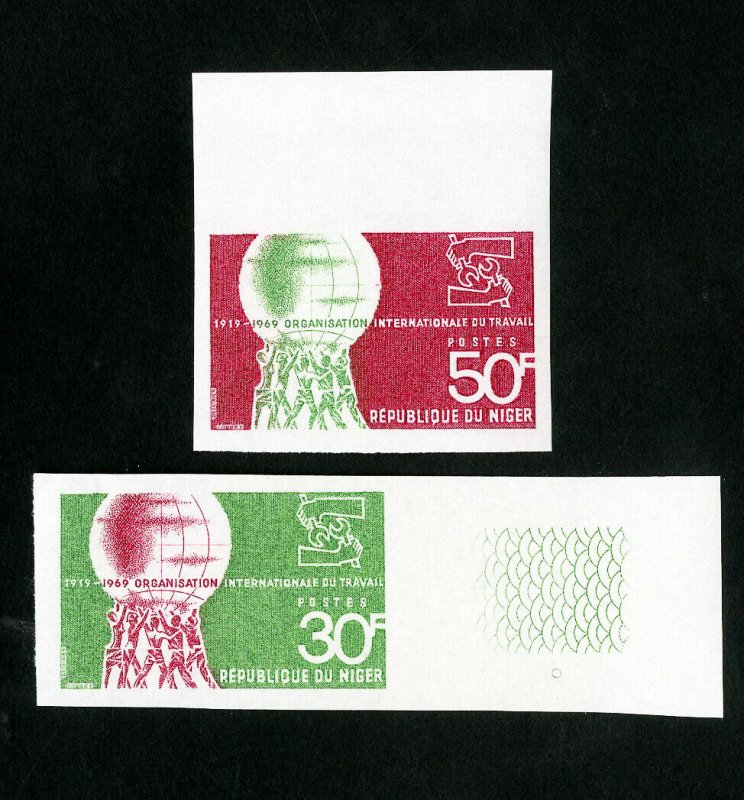 Niger Stamps # 213-14 VF Imperf OG NH