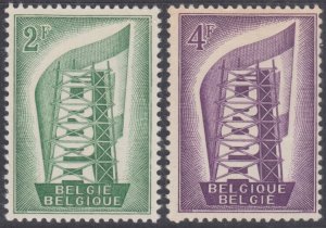BELGIUM Sc # 496-7 CPL MNH EUROPA 1956