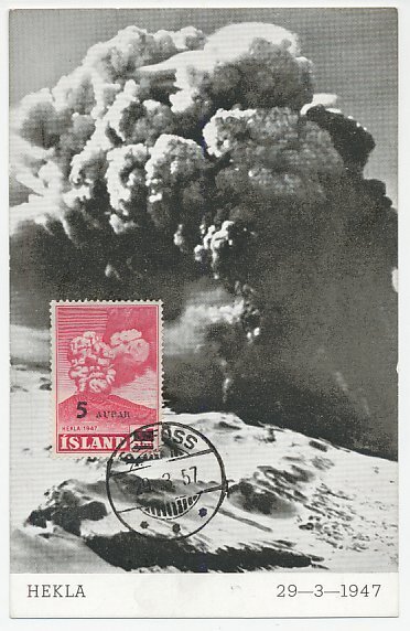 Maximum card Island 1957 Volcano Hekla