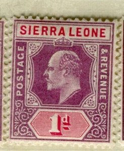 SIERRA LEONE; 1903 early Ed VII issue fine Mint hinged 1d. value